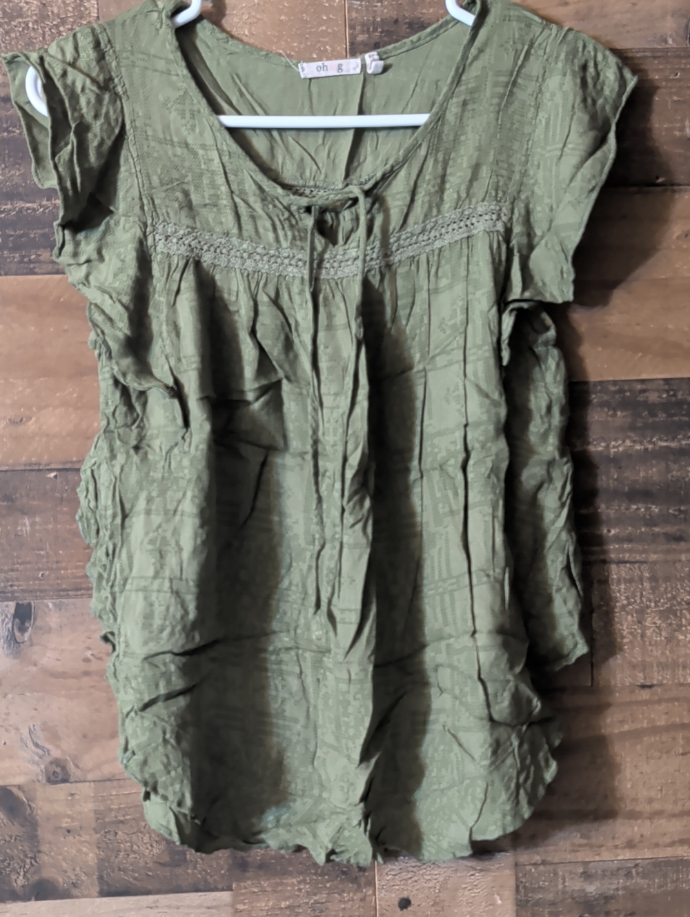 Rachel Pally Olive Tie-Neck Short Sleeve Tunic